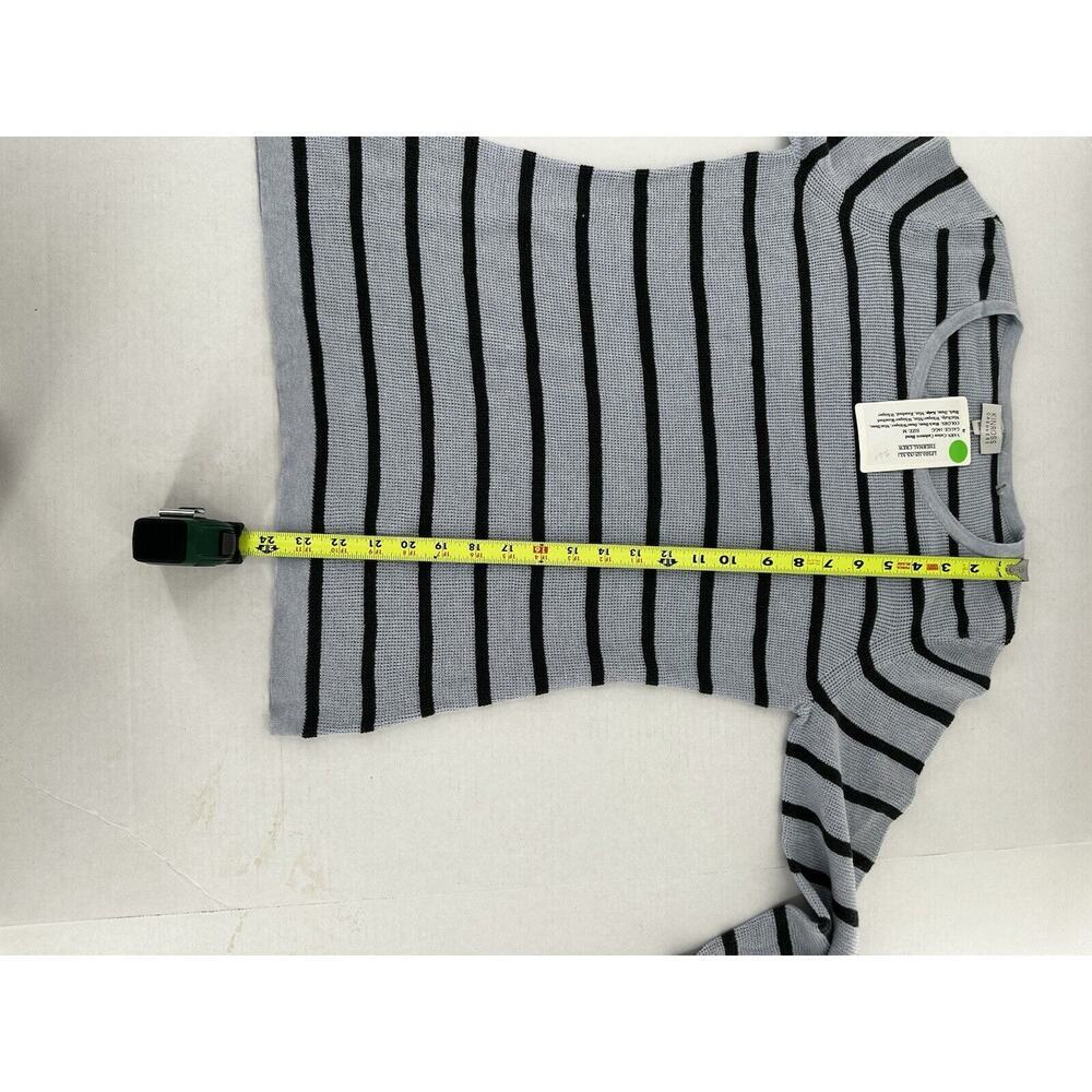 Kinross Cashmere Thermal Crewneck Sweater Sz M Waffle Knit Stripe Minimal $260 - Picture 9 of 11